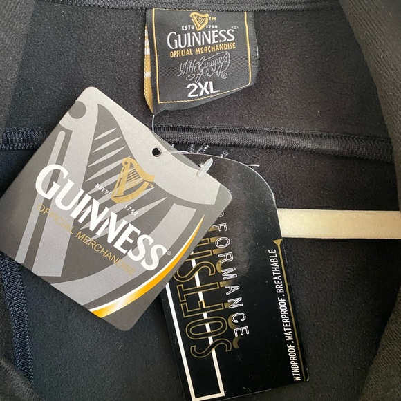 NWT Guinness Official Performance Soft Shell Fleece Jacket Coat 2XL Gift - Picture 7 of 9